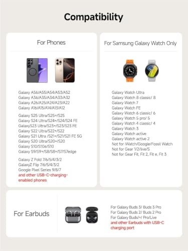 25W USB C Fast 3-in-1 Foldable Charging Dock for Samsung A57 Galaxy Watch