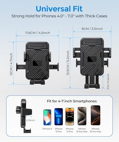 Dual Cup Holder Phone Mount for Car, 360° Adjustable Fits Two Phones - color: Double Clamp