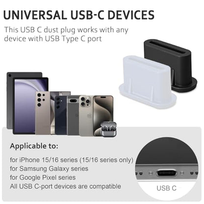 USB C Dust Plug, Type-C Charging Port Cover Silicone USB C Plug Cover