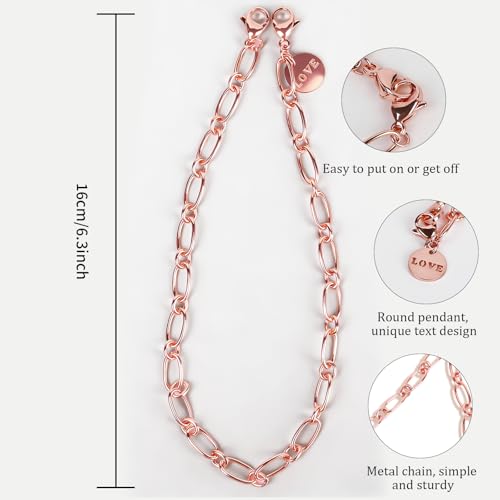 Phone Charm Detachable Metal Cellphone Wrist Strap for Women Girls, Cell Phone Lanyard - color: Aa-rose Gold