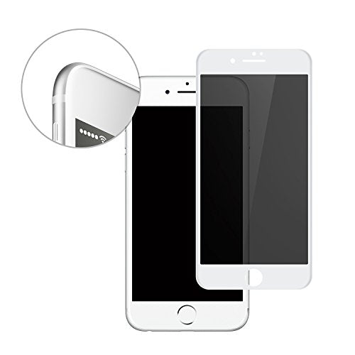 TECHO Privacy Screen Protector for iPhone 8 7 6s 6, Anti Spy 9H Tempered Glass, Edge to Edge Full Cover Screen Protector [Anti-Fingerprint] [Bubble Free] [Full Coverage] (White) - color: White