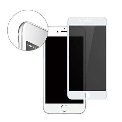 TECHO Privacy Screen Protector for iPhone 8 7 6s 6, Anti Spy 9H Tempered Glass, Edge to Edge Full Cover Screen Protector [Anti-Fingerprint] [Bubble Free] [Full Coverage] (White) - color: White