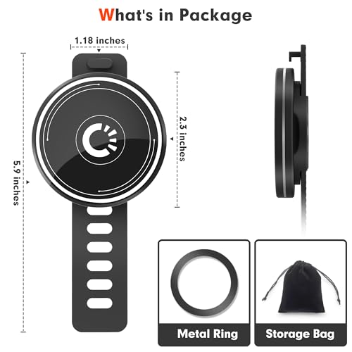 Magnetic Phone Mount, Phone Holder for Bike, Compatible with Magsaf or Normal Case- Sturdy Phone Grip for Gym Exercise, Workout Equipment, Stroller, Cart Handlebar (Black)