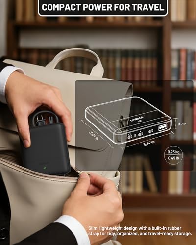 USB C Charging Station Slim, 67W Max 4-Port GaN Desktop Charger - color: Black