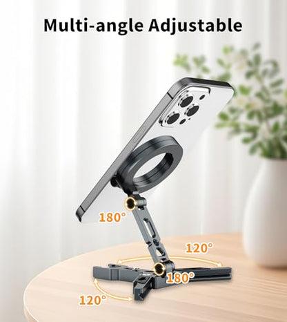 Magnetic Phone Tripod Stand for MagSafe,Aluminum Foldable Phone Holder