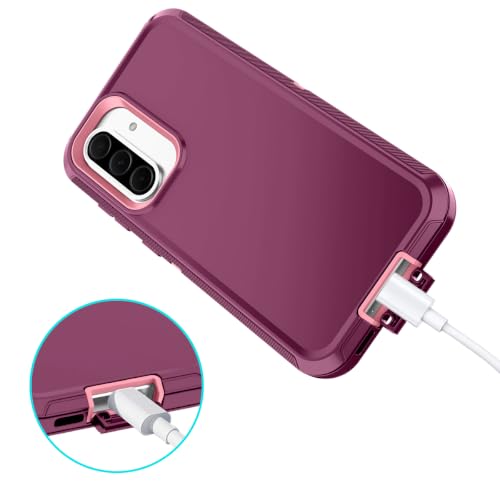 I-HONVA for Samsung Galaxy A37 5G Case Shockproof Dust/Drop Proof 3-Layer Full Body Protection [Without Screen Protector] Rugged Heavy Duty Cover Case for Galaxy A37 5G,Purple/Pink - color: Purple/Pink