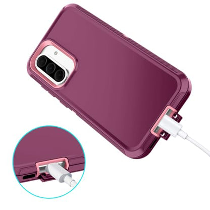 I-HONVA for Samsung Galaxy A37 5G Case Shockproof Dust/Drop Proof 3-Layer Full Body Protection [Without Screen Protector] Rugged Heavy Duty Cover Case for Galaxy A37 5G,Purple/Pink - color: Purple/Pink