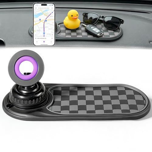 2026 Upgraded Car Phone Mount, 360° Adjustable Magnetic Anti-Slip Mat-Gray - size: Mat-Gray