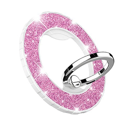 Magnetic Phone Ring Holder for magsafe, Glitter Magnetic Grip Compatible with iPhone 17 16 15 14 13 12 Pro max,Pro,Plus,Mini,Pixel 10 Series Mag Safe Accessories, Kickstand,Light Purple - color: Light Purple