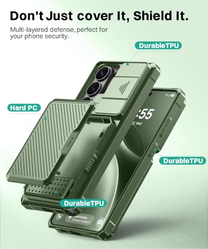 GolbinBox for Samsung Galaxy S26 Ultra Case with Wallet & Lock, Jade Green | Card Holder, Slide Camera Cover, Built-in Safety Lock & RFID Protection, Holds 4~5 Cards or Cash, S26 Ultra Wallet Case 6.9'' - color: Jade Green