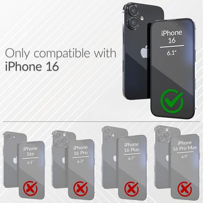 Crave Dual Guard Compatible with iPhone 16 Case, Compatible with MagSafe Shockproof Protection Dual Layer Case for Apple iPhone 16 (6.1") - Black - color: Black