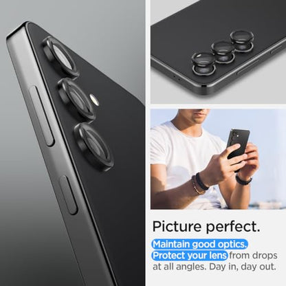 Spigen Camera Lens Screen Protector [GlasTR EZ Fit Optik Pro] Designed for Galaxy S24 Plus / S24 FE [Case Friendly] - Black [2 Pack] - color: Black
