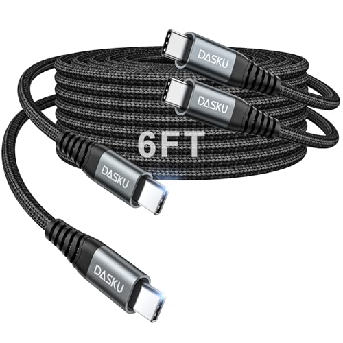 100W USB C to USB C Cable [2 Pack 6FT], USBC Fast Charging Cable for iPhone - color: Black, size: 6FT 2Pack, style: 100W USB C to USB C