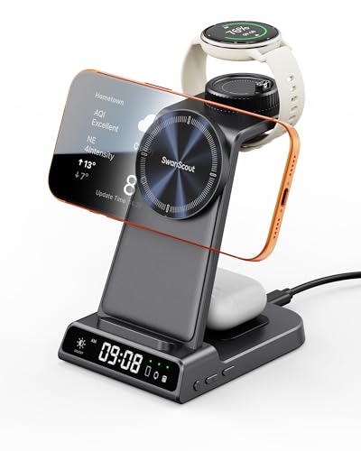 3 in 1 Charging Dock for Garmin Watch, Magnetic Charger for iPhone 18 Pro