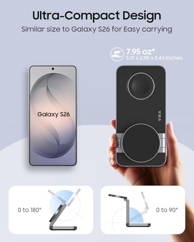 3 in 1 Magnetic Wireless Charger for Samsung Galaxy, Foldable Fast Charging Station for MagSafe Samsung Galaxy S26 Ultra S25 S24 Z Fold Flip 8 Watch 8 7 Buds 4 3 Pro,Not for Samsung Watch 9/Ultra 2 - color: Black