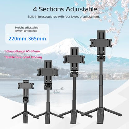 ULANZI JJ02 Selfie Stick Tripod, Portable Pocket Size Phone Tripod Holder - color: Matte
