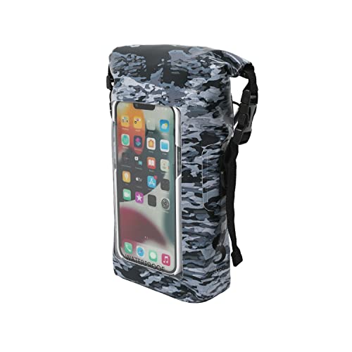 geckobrands Waterproof Phone Tote with 2L Dry Bag and Adjustable Strap – Protect Your Phone and Valuables While on The Go - color: Arctic geckoflage