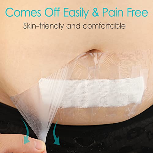 50 Pcs Waterproof Shower Protector Bandage 4"x10" for Post Knee Replacement Hip Surgery Long Surgical Incision Larger Wounds Cover C-Section Transparent Film Clear Adhesive Dressing Bath Patch - size: 4x10 Inch (Pack of 50)