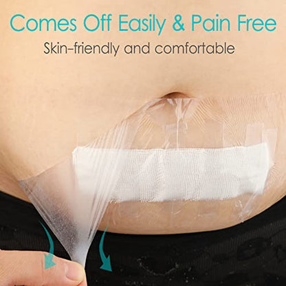 50 Pcs Waterproof Shower Protector Bandage 4"x10" for Post Knee Replacement Hip Surgery Long Surgical Incision Larger Wounds Cover C-Section Transparent Film Clear Adhesive Dressing Bath Patch - size: 4x10 Inch (Pack of 50)