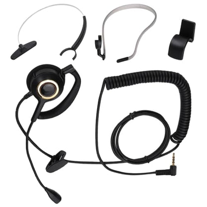 One Ear Mono Headphone, Call Center Headset with Mic Rear Mounted Noise Canceling Customer Service Headset 3.5mm Single Plug Telephone Headphone