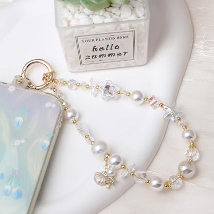 Beaded Phone Wrist Strap, Crystal Key chain Wristlet, Cute Purse Bag Charms - style: Style3