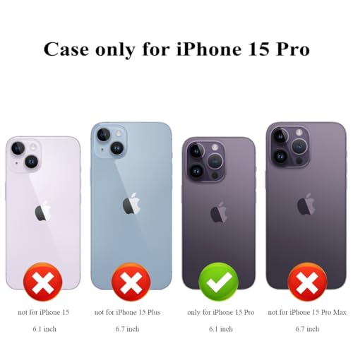 MMHUO iPhone 15 Pro Case, Magnetic Back Flip Wallet Case - Flower Pattern, Card Holder, Rose Gold - color: Rose Gold, size: Iphone 15 Pro 6.1"-(S)(Three Cameras)