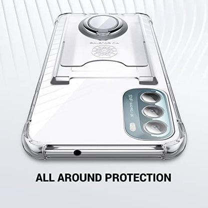 Shields Up for Moto G Stylus 5G 2022 Case with Card Holder, Clear | Minimalist Wallet Case, 3 Card Slots, 360° Rotation Ring Stand/Kickstand, Drop Protection Protective Cover - size: Moto G Stylus 5G 2022