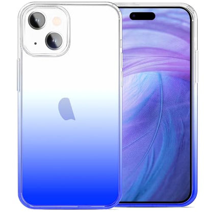 JJGoo Compatible with iPhone 15 Case Clear, Soft Clear TPU Phone Cases, Shockproof Transparent Bumper Cover Slim Thin Phone Case, Gradient Blue - color: Gradient Blue