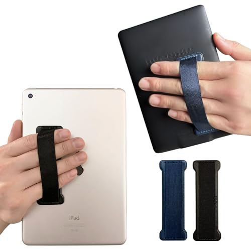 Hand Holder Strap for ipad, Tablet Hand Holder Strap, Universal Handle Grip for iPad Kindle, Mini Tablets and Cases (Black Blue) - 2PC - color: Black Blue