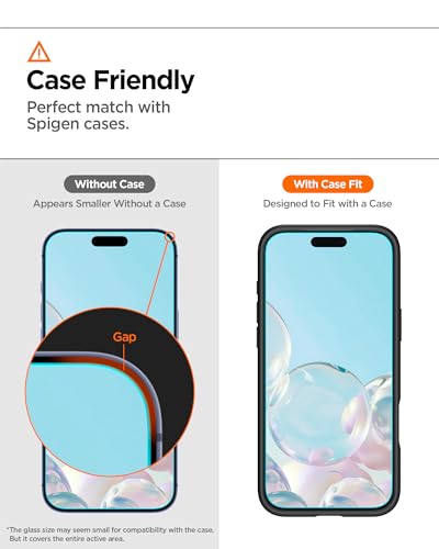Spigen AlignMaster S Tempered Glass Screen Protector for iPhone 17 Pro Max - size: iPhone 17 Pro Max