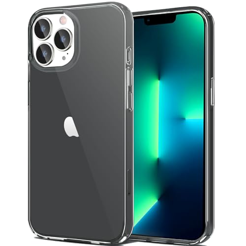 JJGoo Compatible with iPhone 13 Pro Max Case Clear, Transparent Soft Shockproof Protective Slim Thin Bumper Cover Phone Case, Black - color: Clear Black