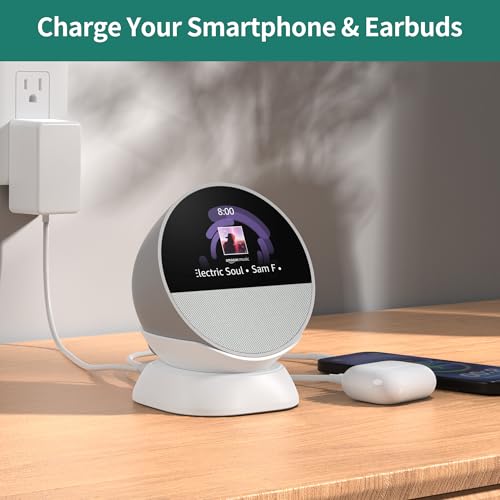 HomeMount Stand for Spot, iPhone & Earbuds with USB Ports, White - color: White