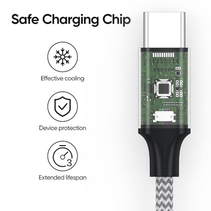 6 inch USB C to USB C Cable Short Fast Charging 60W, 2-Pack, Silver