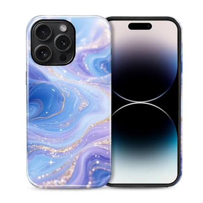 Case for iPhone 14 Pro, Shockproof Hybrid Protective Phone Case, Dual-Layer Drop Protection Anti-Scratch, Blue Purple Fluid - color: Blue Purple Fluid, size: iPhone 14 Pro
