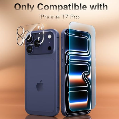 Fotbor [3+3 Pack for iPhone 17 Pro Screen Protector, Anti-Blue Light, [Eye Protection] 9H+ Tempered Glass with Camera Lens Protector - size: iPhone 17 Pro - 6.3 inch