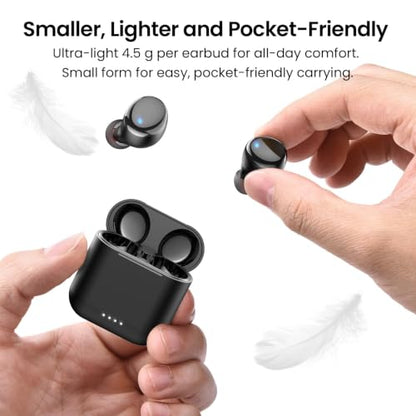 TOZO T6 Wireless Earbuds Bluetooth 5.3 Stereo Sound in Ear Headphones - color: Dark Black