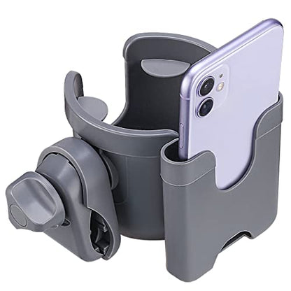 Suranew Cup Holder with Phone for Walker Wheelchair Stroller Gray - color: Grey