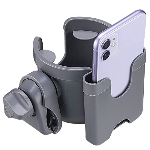 Suranew Cup Holder with Phone for Walker Wheelchair Stroller Gray - color: Grey