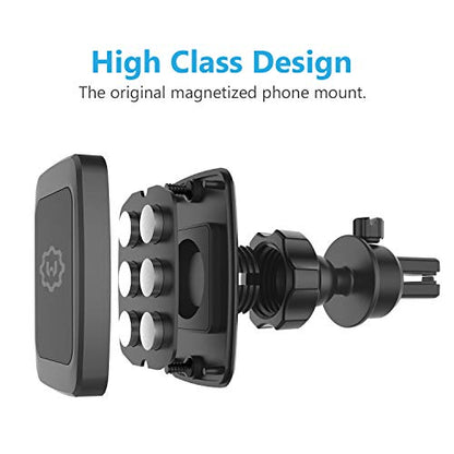 WixGear Magnetic Phone Car Mount, Universal Bite-Lock Air Vent Magnetic Phone Car Mount Holder, for Cell Phones with Swift-snap Technology