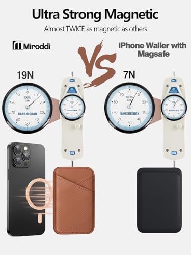 Miroddi for MagSafe Wallet, Leather Magnetic Card Holder for iPhone 16/15/14/13/12 Series, 0.12" Invisible Ultra-Thin Magnetic Phone Wallet, 2 Independent Card Slot, RFID Blocking, Carbon Fiber Brown - color: Carbon Fiber Brown