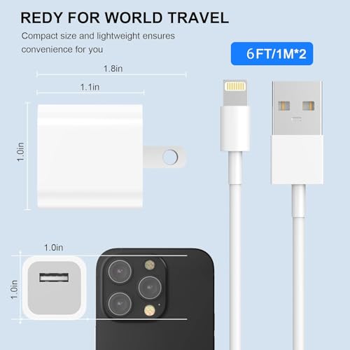 iPhone Charger,[MFi Certified] 2Pack 6FT Lightning Cable - color: White