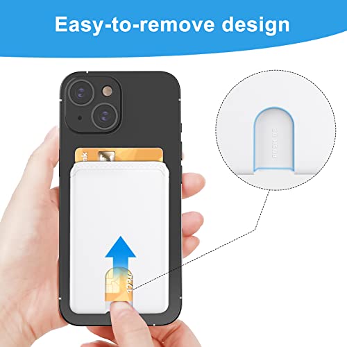 SHANSHUI Phone Card Holder, Silicone Ultra Slim Wallet Stick on Credit Card Holder for Cell Phone Compatible for iPhone, Android & Most Smartphones 3Pack White - color: White x3