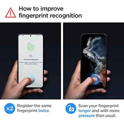 Spigen GlasTR EZ FIT Tempered Glass Screen Protector for Galaxy S22 Plus | 9H+ Tempered glass, Scratch resistance, Auto-align tray, Lab-tested 100% clarity, Original touch, Case-friendly, 2 Pack