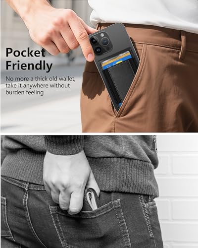 for MagSafe Wallet with Money Clip, ID Window & 8 Card Holder | Adjustable Stand, Stronger Magnetic Wallet for iPhone 17/16/15/14/13/12 Series, RFID Blocking, Classic Black - color: Classic Black
