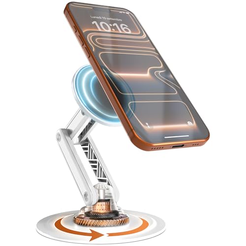 COOPER Mag360 Magnetic Phone Stand for Desk, MagSafe Stand for iPhone 17 - color: Cream White