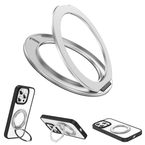 360° Rotation Cell Phone Ring Holder Stand Compatible iPhone & Most Phones - color: Silver
