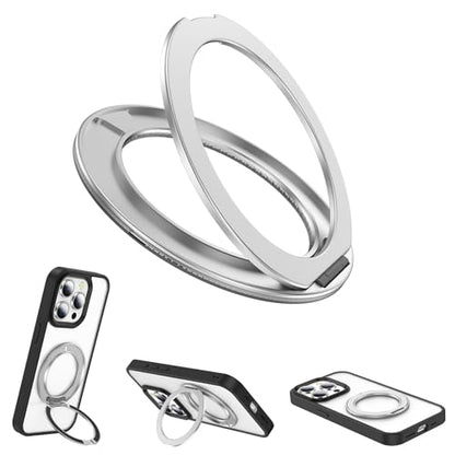 360° Rotation Cell Phone Ring Holder Stand Compatible iPhone & Most Phones - color: Silver