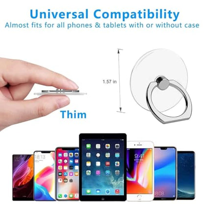 Cell Phone Ring Grips Stand Holder,4pcs 360° Rotation Universal Finger Grip Kickstand for All Smartphones,Tablet and Case