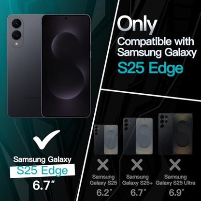 JETech Slim Case for Samsung Galaxy S25 Edge, Black | Camera Lens Protection, Soft TPU Design, Matte Finish, Shockproof Protection - color: Black, size: Galaxy S25 Edge