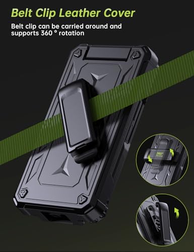 KJSK for Samsung Galaxy Z Fold 5 Case,with S Pen Holder+Belt Clip Holster+Built-in Kickstand+Hinge Protection,Heavy Duty Military Grade Drop Proof Case for Galaxy Z Fold 5(Black) - color: Black
